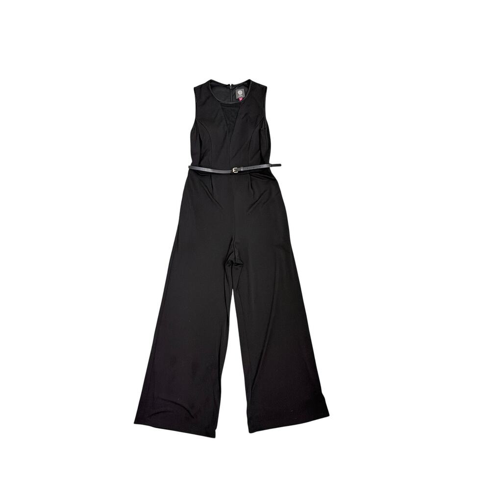 Vince Camuto Romper Capsule Sleeveless Belted Black Wide Leg Neutral Jumpsuit 4